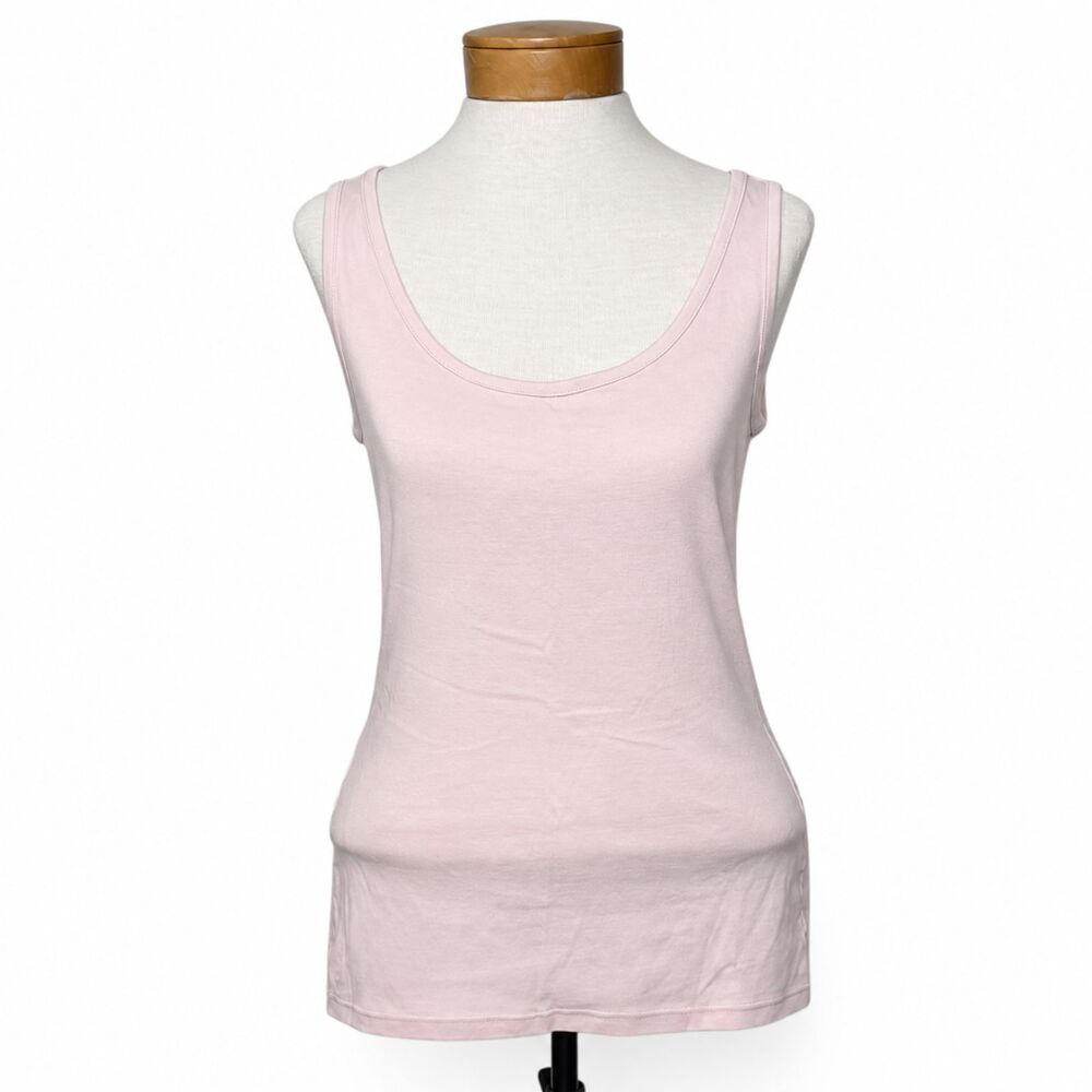 Lauren Ralph Lauren Pink Cotton Tank Top Sleeveless Stretch Knit Women's L
